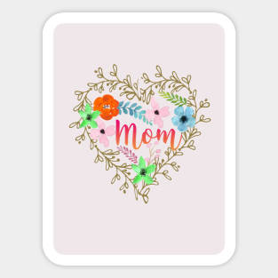 Mom Love Flower Sticker